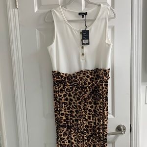 White and leopard print jumpsuit